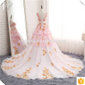 2017 Chic Empire Cathedral Gown Long Train Embroidery Luxury Crystals Floral Bridal Gown Dress Wedding Dress